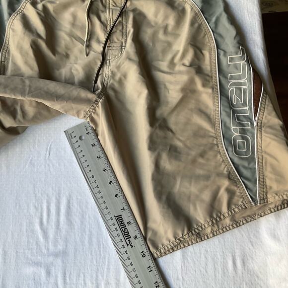 O’Neill Men’s Swimming Trunks size 34, Beige & Gray, Zipped Hidden Pocket - Picture 5 of 10